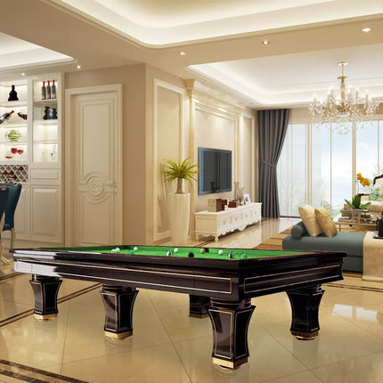 Luxury villa home 8ft 9ft billiard pool table solid wood slate black eight billard table