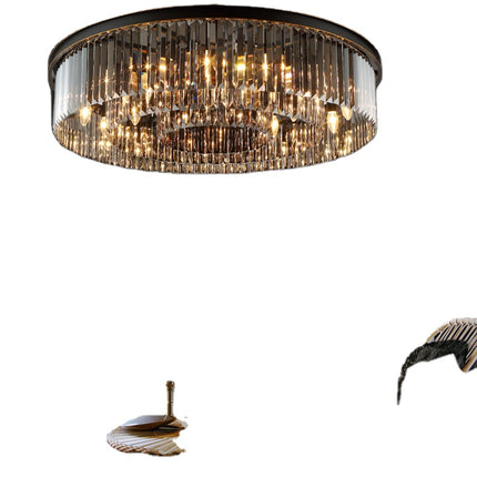 Luxury black semi embedded bedroom living room round Chandelier Ceiling lights