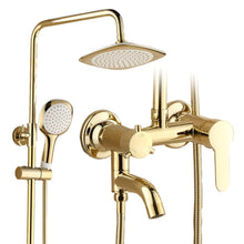 Load image into Gallery viewer, Multi- functions gold shower mixer brass bath shower sets washroom shower set
