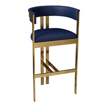 Cargar imagen en el visor de la galería, Modern gold swivel metal leather high chair furniture, gold chair stainless steel, stool bar metal
