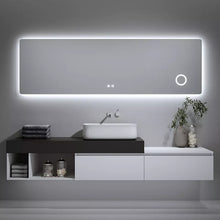 Load image into Gallery viewer, Wall Mounted White Floating Vanity Cabinets and Black Sink
