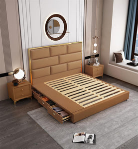 Luxury Bedroom Furniture beds Upholstered Modern Wood Bed Room Set Furniture beds