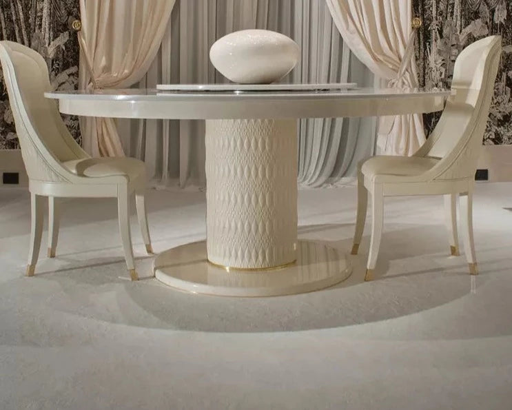 Wood Table Italian Luxury Dining Table Set Stylish Kitchen Stainless S ...
