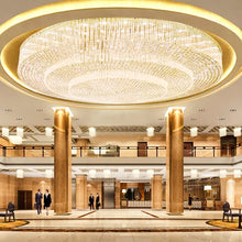 Lade das Bild in den Galerie-Viewer, Customize chandelier luxury modern crystal ball beaded gold oval round large ceiling chandelier light lamp
