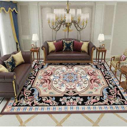 Tapis de sol en laine à motif floral, tufté à la main 