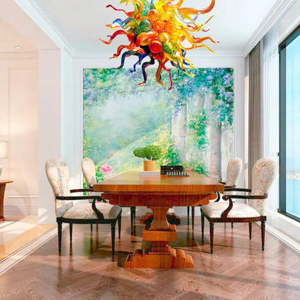 Elegante, moderne LED-Pendelleuchte aus mundgeblasenem Glas, Bougeoir 