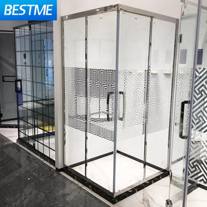 304 Chrome Stainless steel Square Clear Glass Shower Room Cabin Enclosure