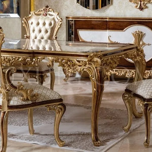 Wood Luxury Best set furniture noble dining Sets Classic Home Furniture Antique Center Table Set Wooden Carving Wood