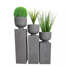 Lade das Bild in den Galerie-Viewer, Selling Floor Standing Pillar Vase Flower Planter Tall Sandstone Garden Pots
