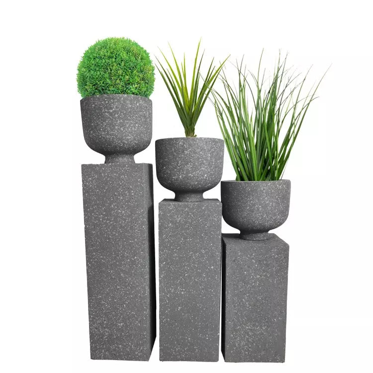 Selling Floor Standing Pillar Vase Flower Planter Tall Sandstone Garden Pots