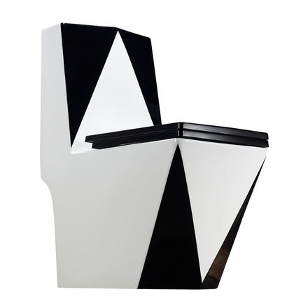 Keramik-WC-Schüssel, quadratisch, mit Spülkasten, einteilig, mit Siphon