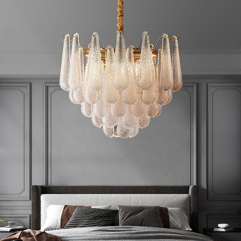 Nordic Design Restaurant Modern Hanging Lamp Frost Glass Brass chandelier pendant light