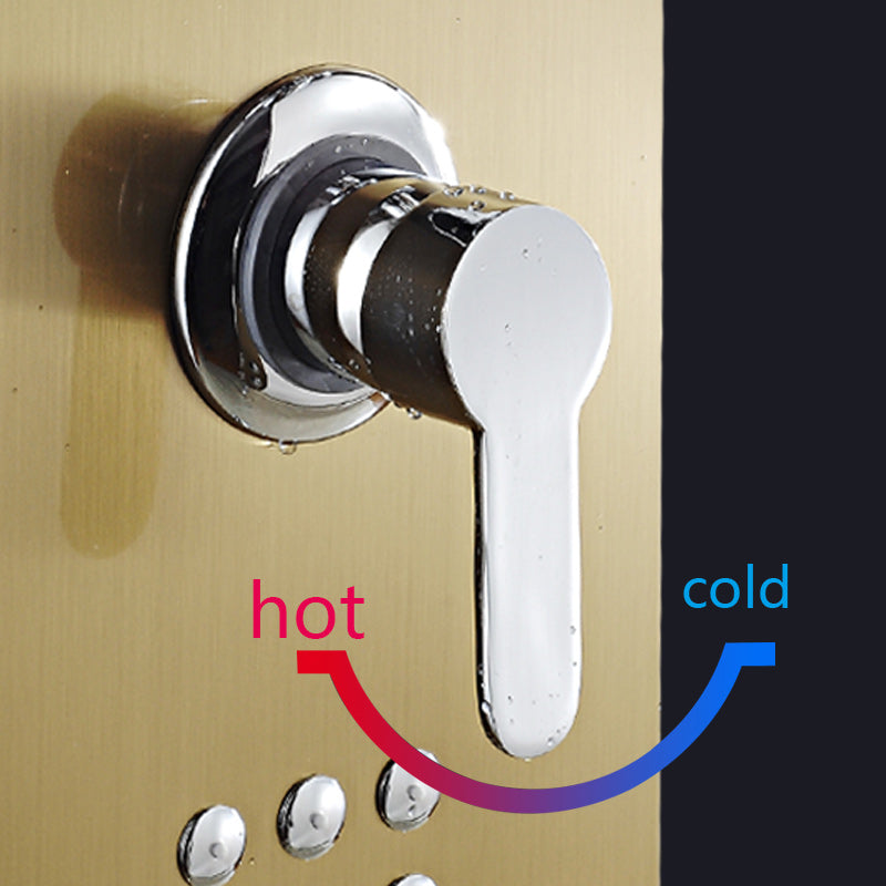 Golden Nickel Brushed Shower Panel Column Towers 304 Stainless Steel Waterfall Spa Jets Smart Shower Wall Panel Shower Panel