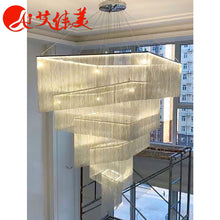 Load image into Gallery viewer, contemporary loft lamp Fashion Silver Wire Lighting Modern Beauty big chandelier luxury For Hotel
