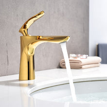 Load image into Gallery viewer, Gold plated washroom faucet single handle
