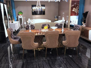 modern italian 6 seater fabric dining table room furniture