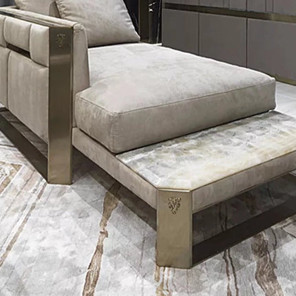 Luxuriöse, moderne Chaiselongue aus echtem Leder, französisches Sofa, maßgefertigte moderne Leder-Chaiselongue 