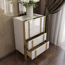 Charger l&#39;image dans la galerie, Modern light luxury bedroom living room furniture stainless steel storage bucket cabinet
