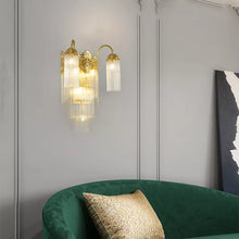 Charger l&#39;image dans la galerie, Latest French Style Elegant Design Home Decor Living Room Bedroom Led Glass Brass Wall Light
