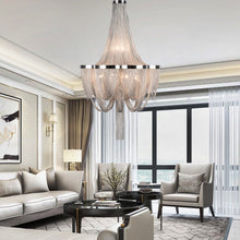 Cargar imagen en el visor de la galería, Luxury ceiling lights gold aluminum pendant luxury hotel hanging chandelier modern led living room lamp
