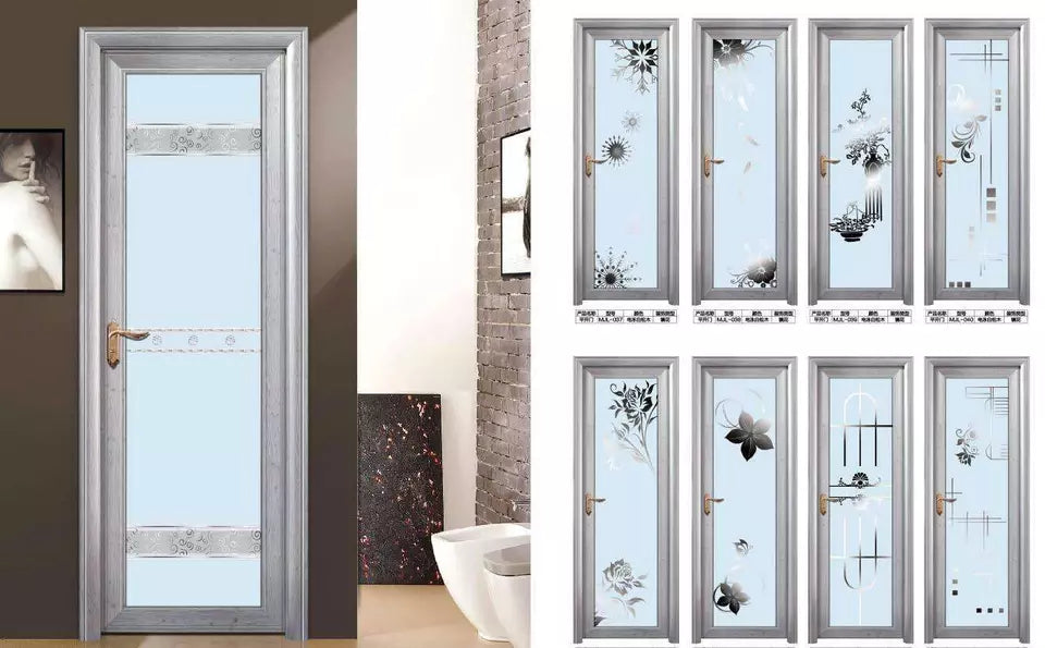 Customized Aluminium swing glass doors for classic bathroom swing washroom door