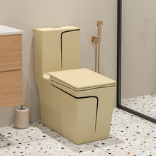 Load image into Gallery viewer, Style floor mounted sanitary ware khaki colored toilet bowl bathroom ceramic square one piece toilet wc
