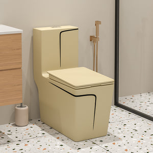 Style floor mounted sanitary ware khaki colored toilet bowl bathroom ceramic square one piece toilet wc