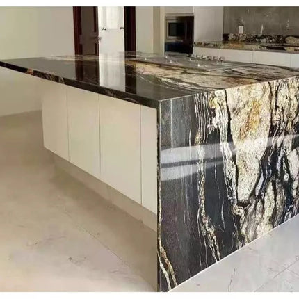 Brazil Black Orinoco Granite Cosmic Black Fusion Granite Countertop Island