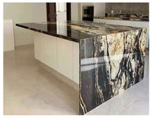 Load image into Gallery viewer, Brazil Black Orinoco Granite Cosmic Black Fusion Granite Countertop Island
