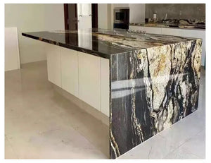 Brazil Black Orinoco Granite Cosmic Black Fusion Granite Countertop Island