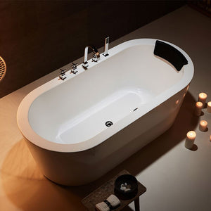 Acrylic stone free standing bathtub portable for adults