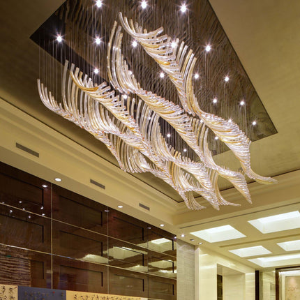 Contemporary new design lobby decoration glass chandelier modern luxury chandelier hotel