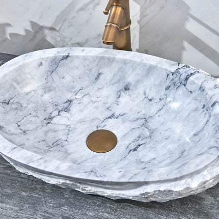 Carrara natural stone bathroom sinks white marble wash basin Table Top
