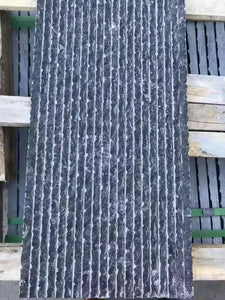 Black stone granite grooved finished wall stone tiles for water fall