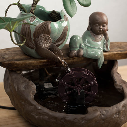 High quality gift New Classical/Post-modern Style Living Room Flowing Water Ring Light Lamp For Decorative Tabletop Fountain