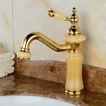 Load image into Gallery viewer, Single handle gold plated basin mixer faucet
