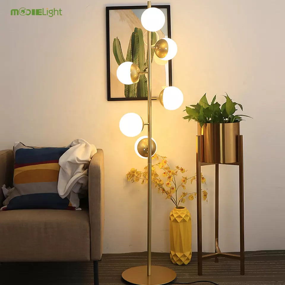 postmodern style decoration living room hotel cafe metal glass ball led table