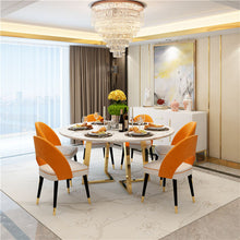 Загрузить изображение в средство просмотра галереи, New Design Furniture Modern Dining Room Table Luxury Marble Dining Table Metal Legs Dining Table
