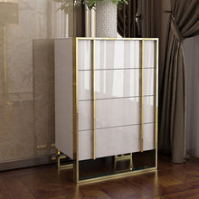 Charger l&#39;image dans la galerie, Modern light luxury bedroom living room furniture stainless steel storage bucket cabinet
