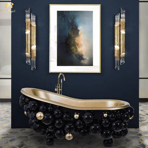Black stainless steel ball shape newton design contemporary bathtub luxury bathroom furniture