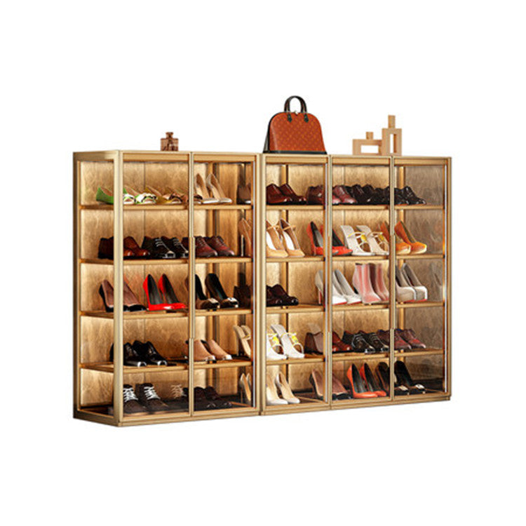 Luxury Large Capacity Storage Shoe Rack Tempered Glass Shoe Cabinet Home Furniture