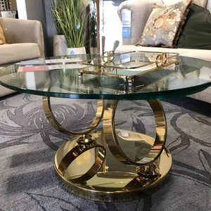 Stainless steel legs gold coffee table