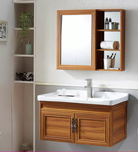 Cargar imagen en el visor de la galería, carbon fiber mirrored cabinet bathroom furniture vanity
