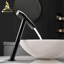 Load image into Gallery viewer, Single Hole Cold And Hot Water Brass sanitary faucet for bathroom sinks Black Basin Faucet bathroom sinks faucets
