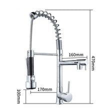 Load image into Gallery viewer, Contemporary Deck Mounted Brushed Nickel Copper Silver Gold Black Spring Kitchen Faucet
