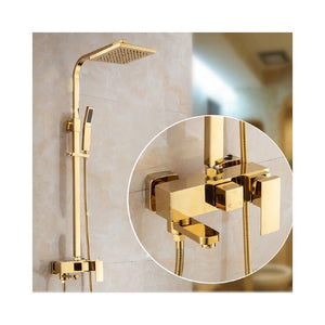 Gold Color Square Bathroom Shower Head/Copper Sanitary Ware Gold Modern Design Head Shower