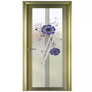 Customized Aluminium swing glass doors for classic bathroom swing washroom door