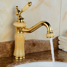 Cargar imagen en el visor de la galería, Single handle gold plated basin mixer faucet
