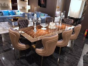 modern italian 6 seater fabric dining table room furniture