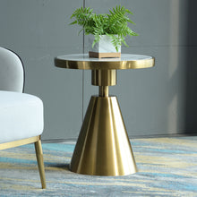 Charger l&#39;image dans la galerie, Modern Luxury Round Marble Top gold stainless steel Small Coffee Table for living room
